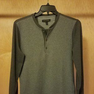 Banana Republic Men's Waffle-Knit Henley Grey